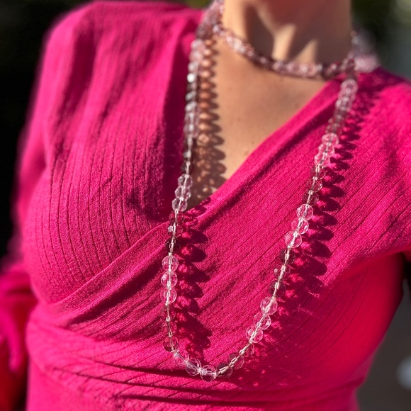 Kanneth Lane necklace with rose quartz crystals. - Picture 1 of 9